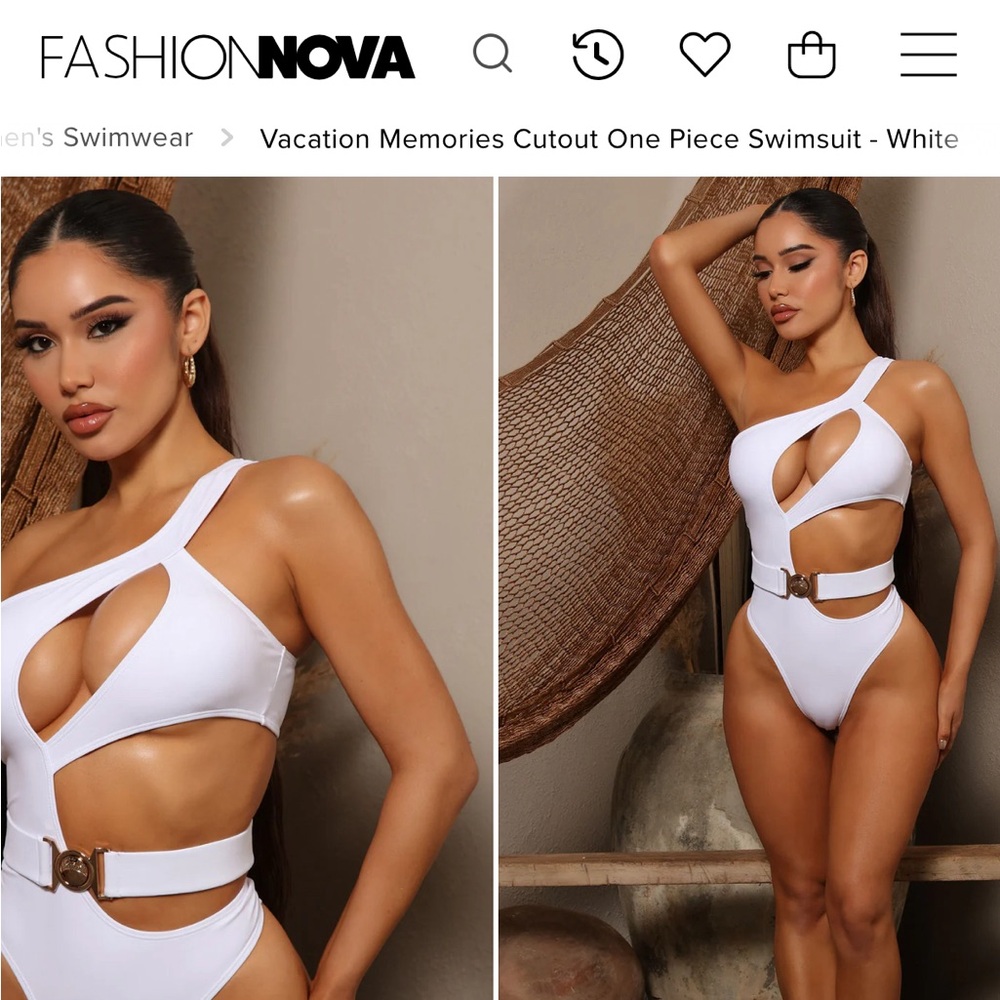 Cutout One Piece Swimsuit - White